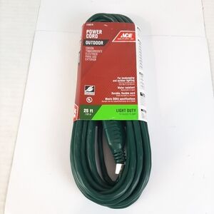 New Ace Outdoor Green 25ft Extension Cord